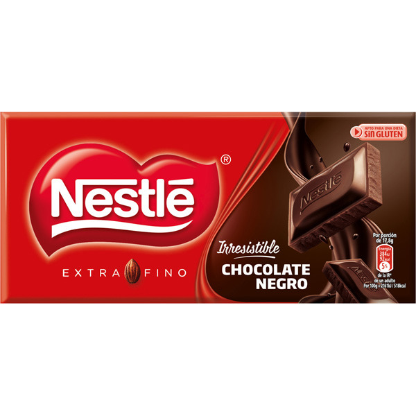 NESTLE EXTRAFINO Chocolate Negro Sin Gluten Tableta 125 G ANUNCIA TE ES