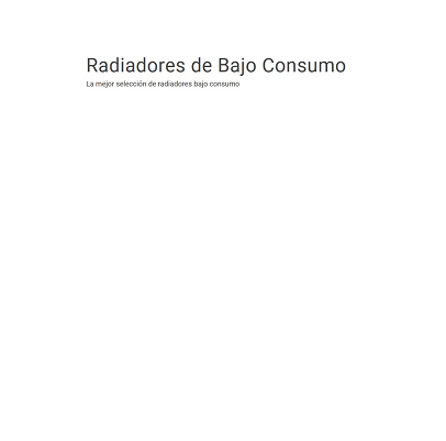 Radiadores de bajo consumo